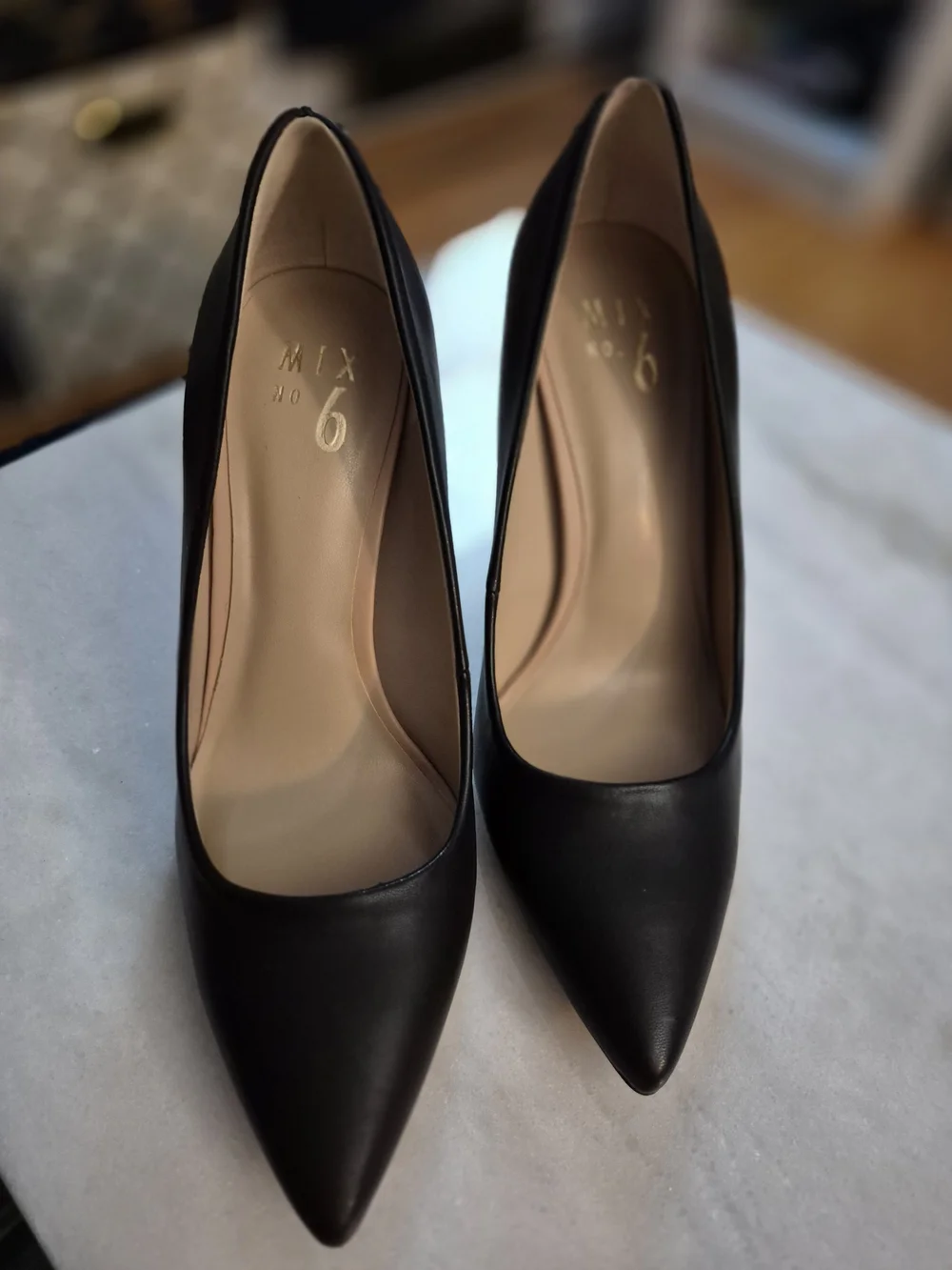 Mix No. 6 Black Pointed-Toe Leather Pumps